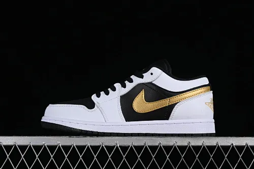 All categories Air Jordan Jordan series basketball shoes Air Jordan 1 Low Z version Air Jordan 1 Low AJ1 Joe 1 black and white gold hook low-top cultural basketball shoes 553558-172